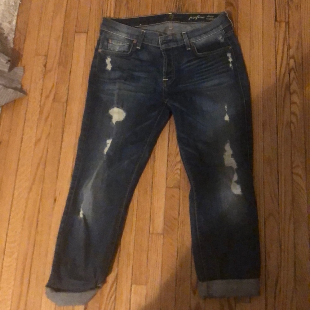 7 for ALL Mankind ripped Capri - size 28